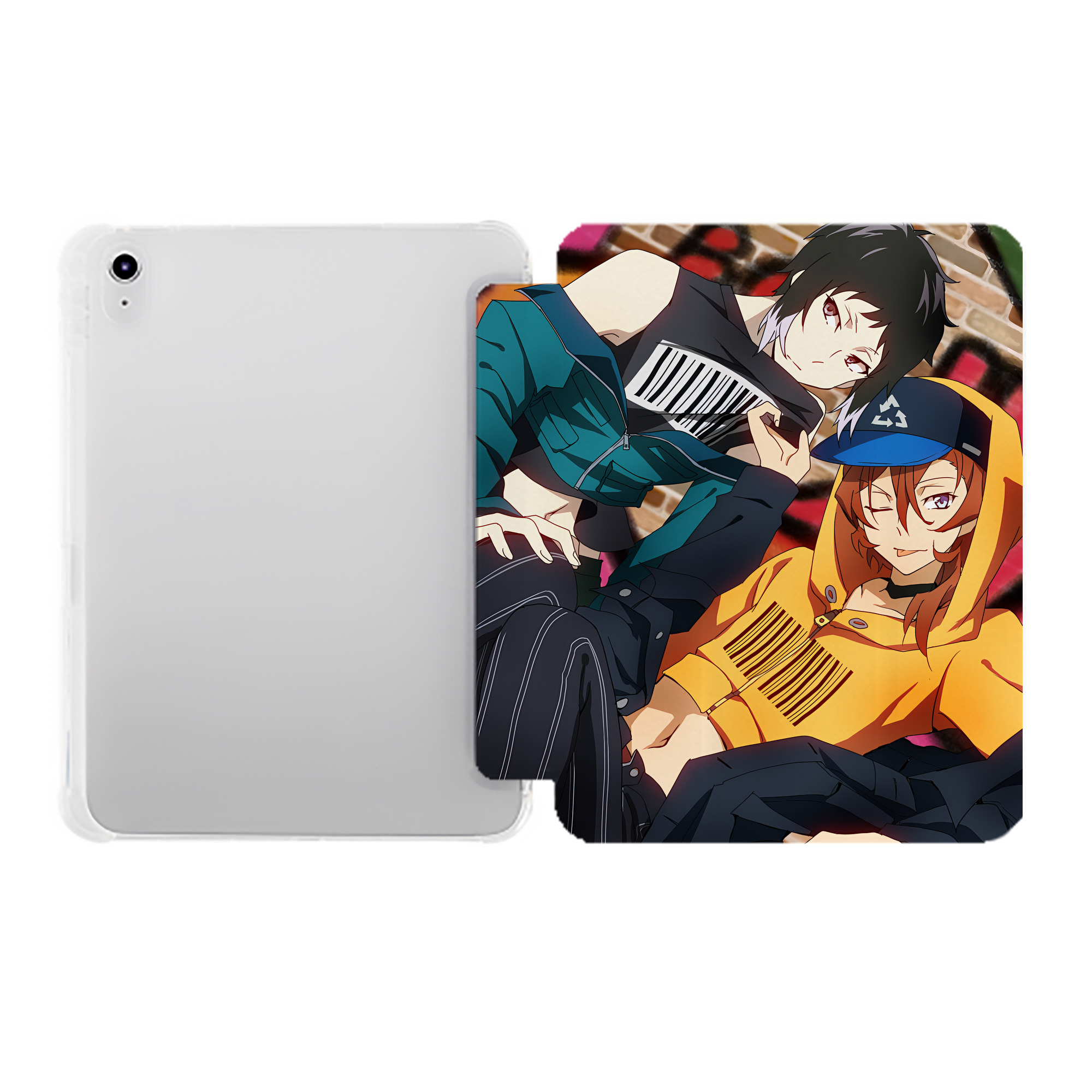 （画像用） 文豪ストレイドッグス Bungo Stray Dogs IPad ケース ペン収納付き 三つ折りスタンド PUレザー×シリコン 対応機種9.5/10.5/10.9インチ